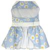Blue Daisy Dog Dress with Matching Leash