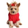 Dog Cable Knit 100% Cotton Sweater      Fiery Red
