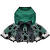 Green and Black Satin Dress
