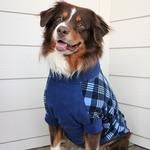 Highline Fleece Dog Coat - Blue Plaid