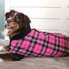 Highline Fleece Dog Coat - Pink and Black Plaid