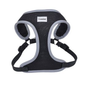 Coastal Pet Comfort Soft Reflective Wrap Adjustable Dog Harness Black Small 19 to 23" Girth (5/8" Straps)