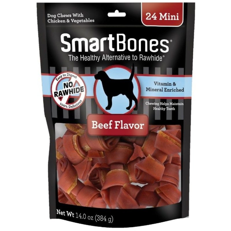 SmartBones Beef & Vegetable Dog Chews Mini 24 Pack 2.5" Bones (5 to 10 lb Dogs) SmartBones Beef & Vegetable Dog Chews Mini 24 Pack 2.5" Bones (5 to 10 lb Dogs)